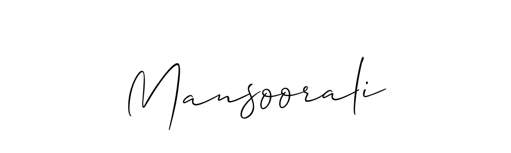 How to make Mansoorali signature? Allison_Script is a professional autograph style. Create handwritten signature for Mansoorali name. Mansoorali signature style 2 images and pictures png