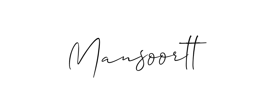 Design your own signature with our free online signature maker. With this signature software, you can create a handwritten (Allison_Script) signature for name Mansoortt. Mansoortt signature style 2 images and pictures png