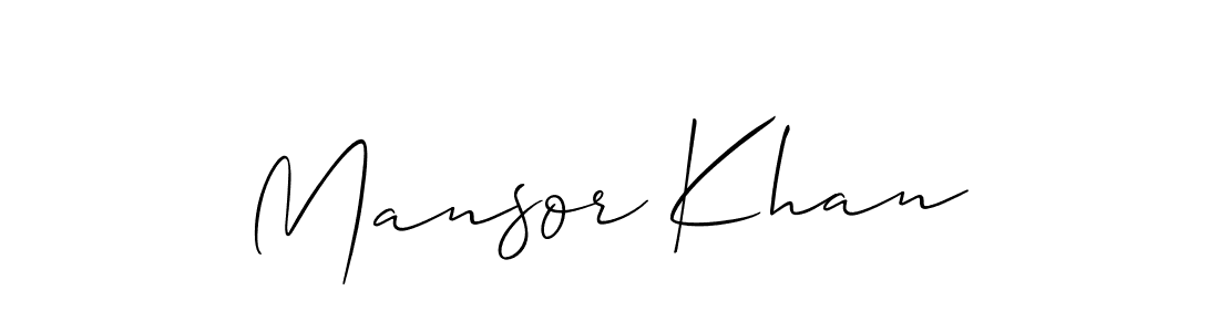 Allison_Script is a professional signature style that is perfect for those who want to add a touch of class to their signature. It is also a great choice for those who want to make their signature more unique. Get Mansor Khan name to fancy signature for free. Mansor Khan signature style 2 images and pictures png