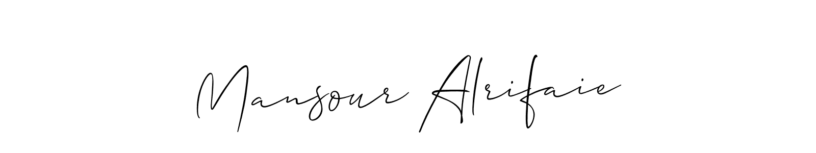 It looks lik you need a new signature style for name Mansour Alrifaie. Design unique handwritten (Allison_Script) signature with our free signature maker in just a few clicks. Mansour Alrifaie signature style 2 images and pictures png