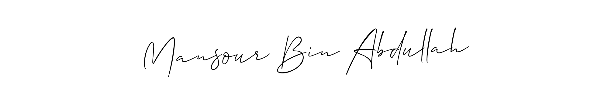 Also we have Mansour Bin Abdullah name is the best signature style. Create professional handwritten signature collection using Allison_Script autograph style. Mansour Bin Abdullah signature style 2 images and pictures png