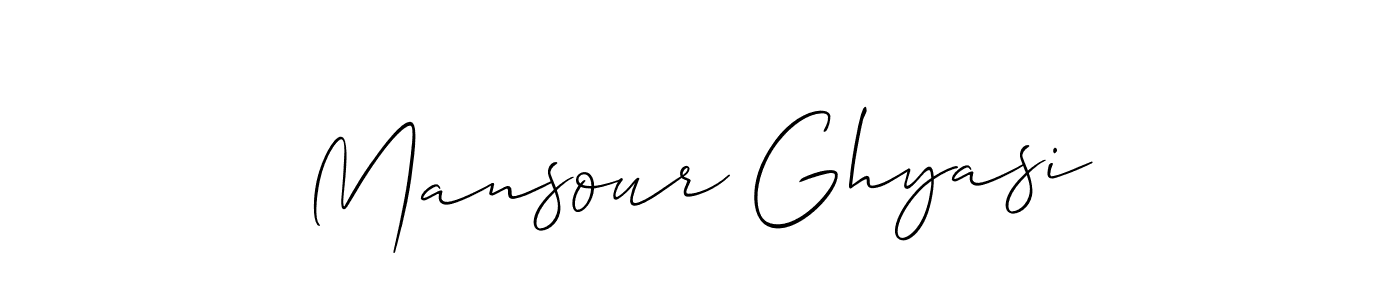 Mansour Ghyasi stylish signature style. Best Handwritten Sign (Allison_Script) for my name. Handwritten Signature Collection Ideas for my name Mansour Ghyasi. Mansour Ghyasi signature style 2 images and pictures png