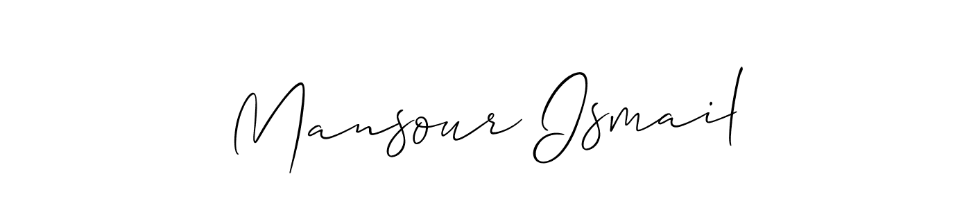 You should practise on your own different ways (Allison_Script) to write your name (Mansour Ismail) in signature. don't let someone else do it for you. Mansour Ismail signature style 2 images and pictures png