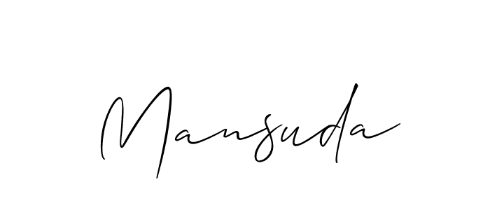 Once you've used our free online signature maker to create your best signature Allison_Script style, it's time to enjoy all of the benefits that Mansuda name signing documents. Mansuda signature style 2 images and pictures png