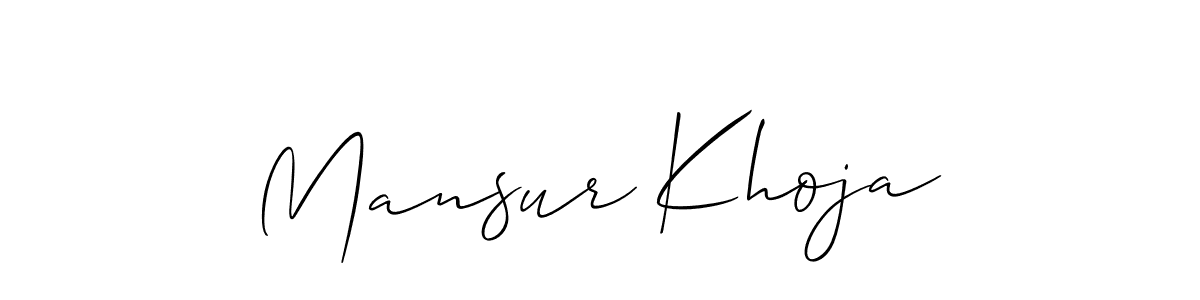 Make a beautiful signature design for name Mansur Khoja. With this signature (Allison_Script) style, you can create a handwritten signature for free. Mansur Khoja signature style 2 images and pictures png