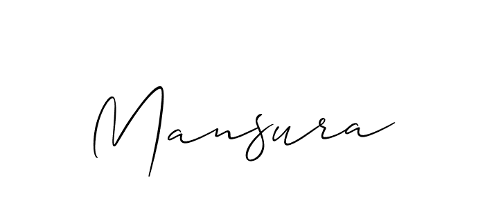 Use a signature maker to create a handwritten signature online. With this signature software, you can design (Allison_Script) your own signature for name Mansura. Mansura signature style 2 images and pictures png