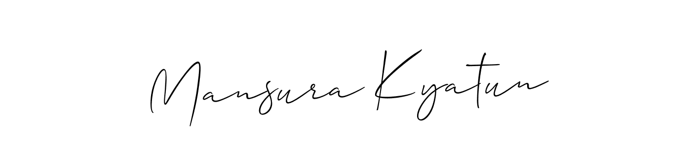 Make a short Mansura Kyatun signature style. Manage your documents anywhere anytime using Allison_Script. Create and add eSignatures, submit forms, share and send files easily. Mansura Kyatun signature style 2 images and pictures png