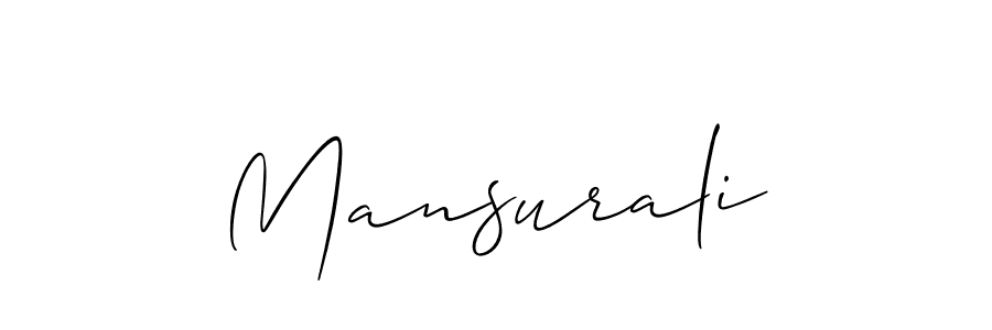 How to make Mansurali name signature. Use Allison_Script style for creating short signs online. This is the latest handwritten sign. Mansurali signature style 2 images and pictures png