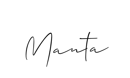 Make a beautiful signature design for name Manta. With this signature (Allison_Script) style, you can create a handwritten signature for free. Manta signature style 2 images and pictures png