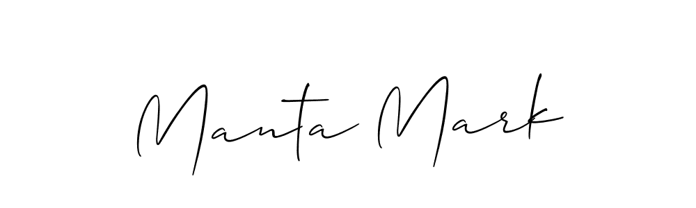 Use a signature maker to create a handwritten signature online. With this signature software, you can design (Allison_Script) your own signature for name Manta Mark. Manta Mark signature style 2 images and pictures png