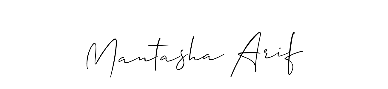 Also we have Mantasha Arif name is the best signature style. Create professional handwritten signature collection using Allison_Script autograph style. Mantasha Arif signature style 2 images and pictures png