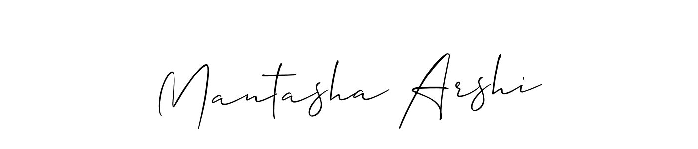 The best way (Allison_Script) to make a short signature is to pick only two or three words in your name. The name Mantasha Arshi include a total of six letters. For converting this name. Mantasha Arshi signature style 2 images and pictures png
