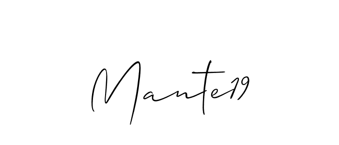 Use a signature maker to create a handwritten signature online. With this signature software, you can design (Allison_Script) your own signature for name Mante19. Mante19 signature style 2 images and pictures png