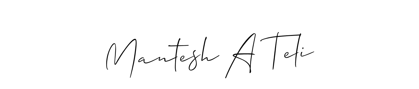 Use a signature maker to create a handwritten signature online. With this signature software, you can design (Allison_Script) your own signature for name Mantesh A Teli. Mantesh A Teli signature style 2 images and pictures png