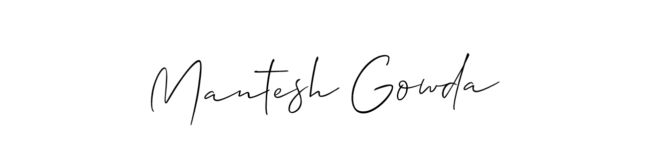 Mantesh Gowda stylish signature style. Best Handwritten Sign (Allison_Script) for my name. Handwritten Signature Collection Ideas for my name Mantesh Gowda. Mantesh Gowda signature style 2 images and pictures png