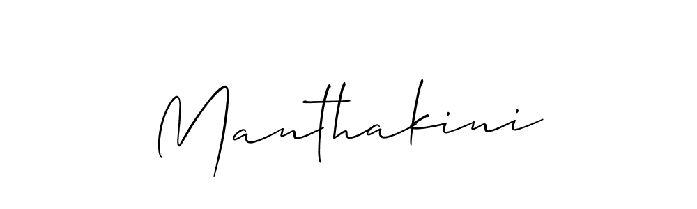 Use a signature maker to create a handwritten signature online. With this signature software, you can design (Allison_Script) your own signature for name Manthakini. Manthakini signature style 2 images and pictures png