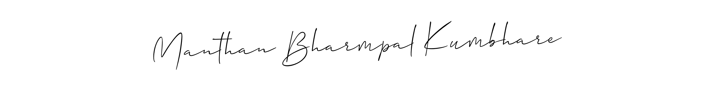 Design your own signature with our free online signature maker. With this signature software, you can create a handwritten (Allison_Script) signature for name Manthan Bharmpal Kumbhare. Manthan Bharmpal Kumbhare signature style 2 images and pictures png