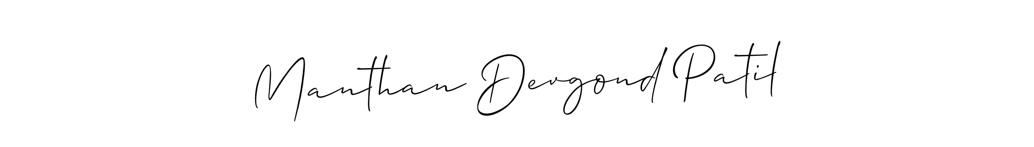 How to Draw Manthan Devgond Patil signature style? Allison_Script is a latest design signature styles for name Manthan Devgond Patil. Manthan Devgond Patil signature style 2 images and pictures png