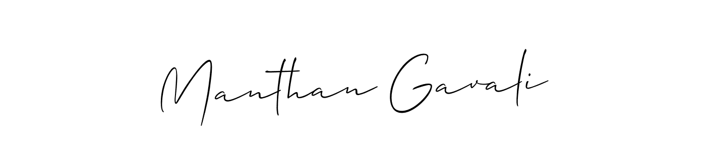 Also we have Manthan Gavali name is the best signature style. Create professional handwritten signature collection using Allison_Script autograph style. Manthan Gavali signature style 2 images and pictures png