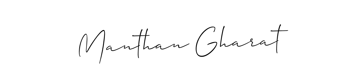 Use a signature maker to create a handwritten signature online. With this signature software, you can design (Allison_Script) your own signature for name Manthan Gharat. Manthan Gharat signature style 2 images and pictures png