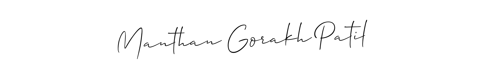 You should practise on your own different ways (Allison_Script) to write your name (Manthan Gorakh Patil) in signature. don't let someone else do it for you. Manthan Gorakh Patil signature style 2 images and pictures png