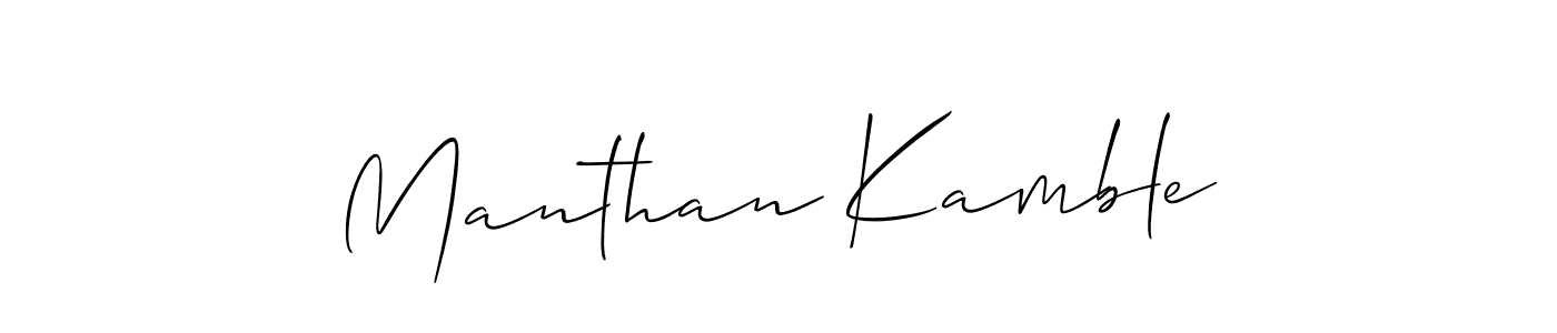 Create a beautiful signature design for name Manthan Kamble. With this signature (Allison_Script) fonts, you can make a handwritten signature for free. Manthan Kamble signature style 2 images and pictures png