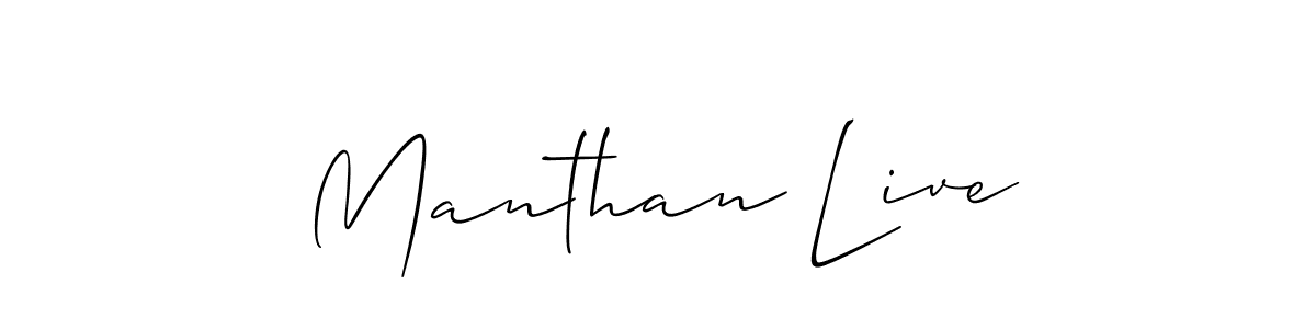 Design your own signature with our free online signature maker. With this signature software, you can create a handwritten (Allison_Script) signature for name Manthan Live. Manthan Live signature style 2 images and pictures png
