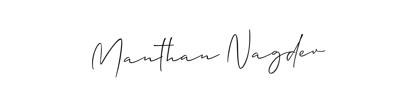 How to make Manthan Nagdev signature? Allison_Script is a professional autograph style. Create handwritten signature for Manthan Nagdev name. Manthan Nagdev signature style 2 images and pictures png
