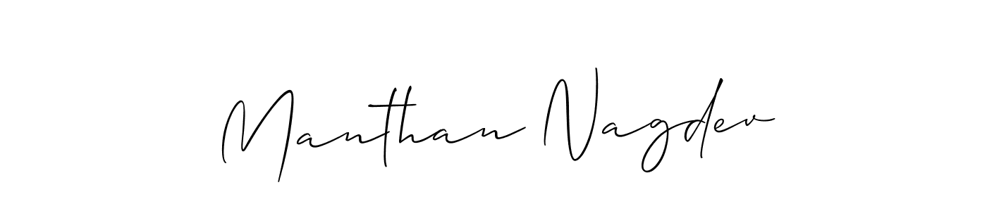 How to make Manthan Nagdev signature? Allison_Script is a professional autograph style. Create handwritten signature for Manthan Nagdev name. Manthan Nagdev signature style 2 images and pictures png