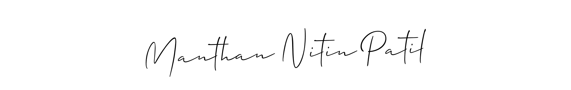 Use a signature maker to create a handwritten signature online. With this signature software, you can design (Allison_Script) your own signature for name Manthan Nitin Patil. Manthan Nitin Patil signature style 2 images and pictures png