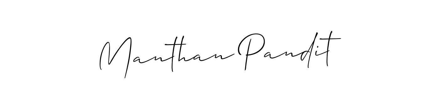 Also You can easily find your signature by using the search form. We will create Manthan Pandit name handwritten signature images for you free of cost using Allison_Script sign style. Manthan Pandit signature style 2 images and pictures png