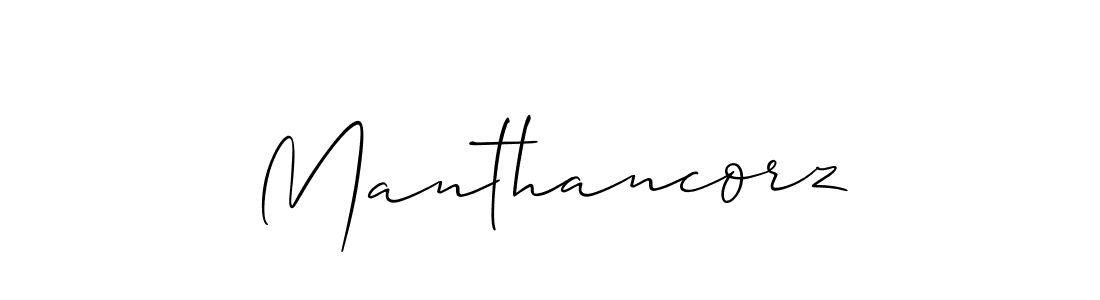 Use a signature maker to create a handwritten signature online. With this signature software, you can design (Allison_Script) your own signature for name Manthancorz. Manthancorz signature style 2 images and pictures png