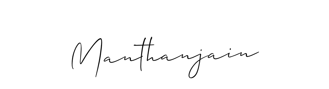 How to make Manthanjain signature? Allison_Script is a professional autograph style. Create handwritten signature for Manthanjain name. Manthanjain signature style 2 images and pictures png