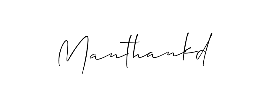 The best way (Allison_Script) to make a short signature is to pick only two or three words in your name. The name Manthankd include a total of six letters. For converting this name. Manthankd signature style 2 images and pictures png
