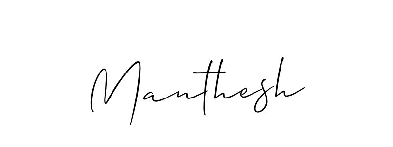 How to make Manthesh signature? Allison_Script is a professional autograph style. Create handwritten signature for Manthesh name. Manthesh signature style 2 images and pictures png