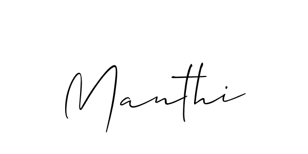 The best way (Allison_Script) to make a short signature is to pick only two or three words in your name. The name Manthi include a total of six letters. For converting this name. Manthi signature style 2 images and pictures png