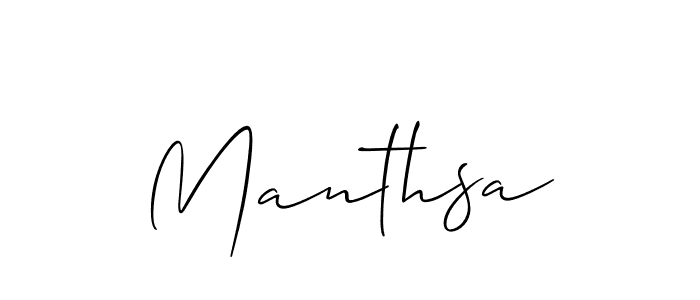 Create a beautiful signature design for name Manthsa. With this signature (Allison_Script) fonts, you can make a handwritten signature for free. Manthsa signature style 2 images and pictures png