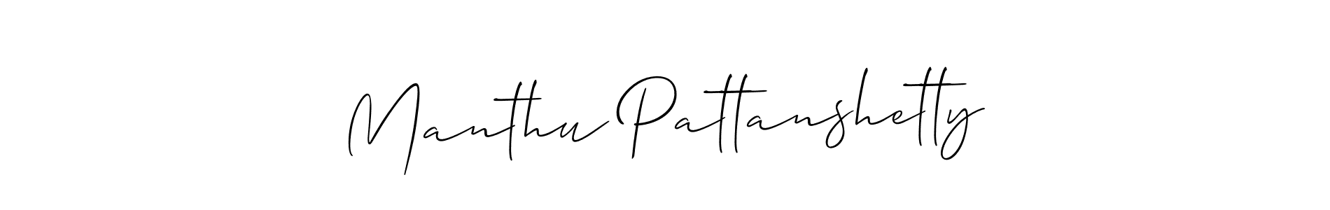 Create a beautiful signature design for name Manthu Pattanshetty. With this signature (Allison_Script) fonts, you can make a handwritten signature for free. Manthu Pattanshetty signature style 2 images and pictures png