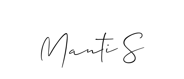 Make a short Manti S signature style. Manage your documents anywhere anytime using Allison_Script. Create and add eSignatures, submit forms, share and send files easily. Manti S signature style 2 images and pictures png