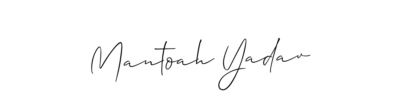 if you are searching for the best signature style for your name Mantoah Yadav. so please give up your signature search. here we have designed multiple signature styles  using Allison_Script. Mantoah Yadav signature style 2 images and pictures png