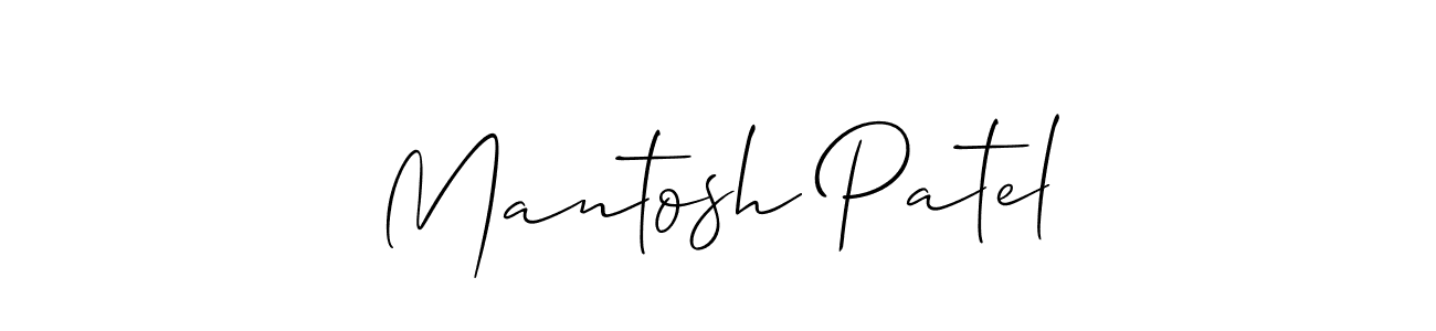 How to make Mantosh Patel name signature. Use Allison_Script style for creating short signs online. This is the latest handwritten sign. Mantosh Patel signature style 2 images and pictures png