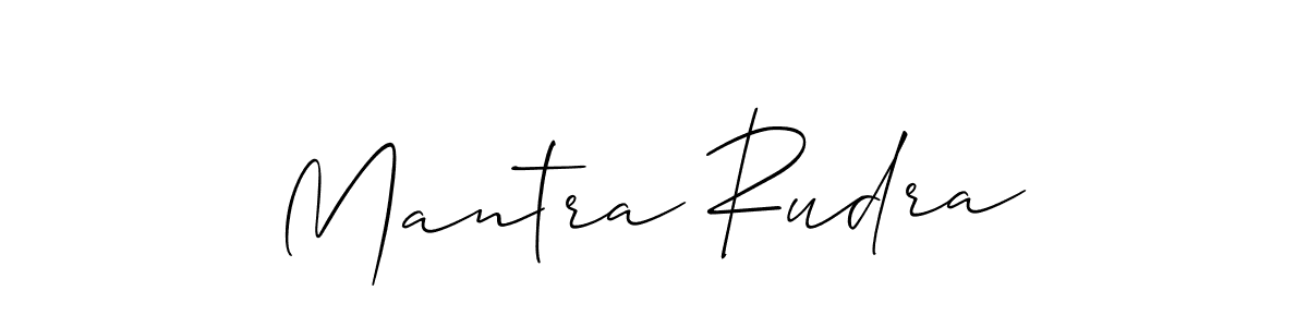 Allison_Script is a professional signature style that is perfect for those who want to add a touch of class to their signature. It is also a great choice for those who want to make their signature more unique. Get Mantra Rudra name to fancy signature for free. Mantra Rudra signature style 2 images and pictures png