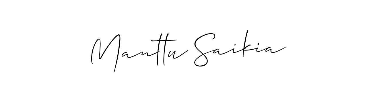 You should practise on your own different ways (Allison_Script) to write your name (Manttu Saikia) in signature. don't let someone else do it for you. Manttu Saikia signature style 2 images and pictures png