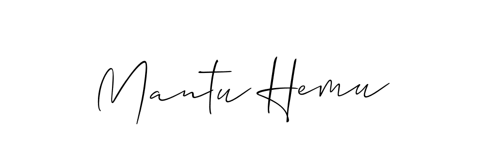 Once you've used our free online signature maker to create your best signature Allison_Script style, it's time to enjoy all of the benefits that Mantu Hemu name signing documents. Mantu Hemu signature style 2 images and pictures png