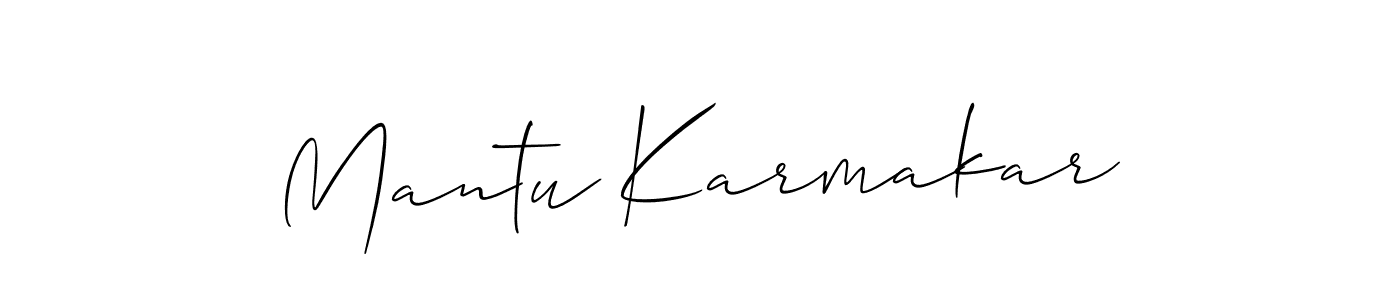 How to make Mantu Karmakar name signature. Use Allison_Script style for creating short signs online. This is the latest handwritten sign. Mantu Karmakar signature style 2 images and pictures png