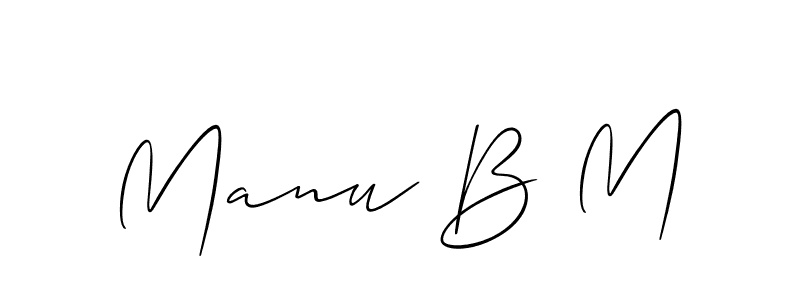 Also we have Manu B M name is the best signature style. Create professional handwritten signature collection using Allison_Script autograph style. Manu B M signature style 2 images and pictures png