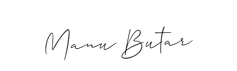 Also we have Manu Butar name is the best signature style. Create professional handwritten signature collection using Allison_Script autograph style. Manu Butar signature style 2 images and pictures png