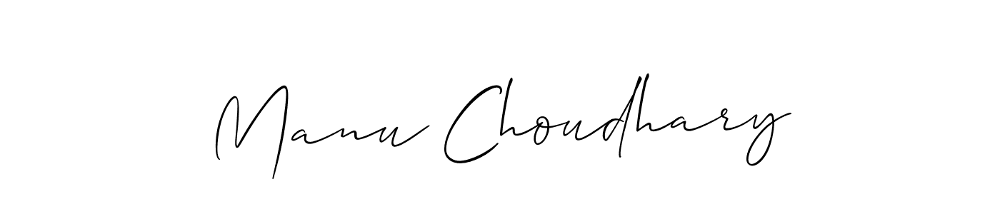 Use a signature maker to create a handwritten signature online. With this signature software, you can design (Allison_Script) your own signature for name Manu Choudhary. Manu Choudhary signature style 2 images and pictures png
