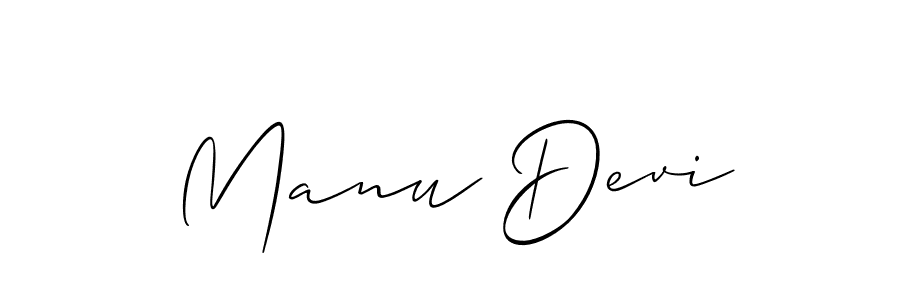 How to make Manu Devi name signature. Use Allison_Script style for creating short signs online. This is the latest handwritten sign. Manu Devi signature style 2 images and pictures png