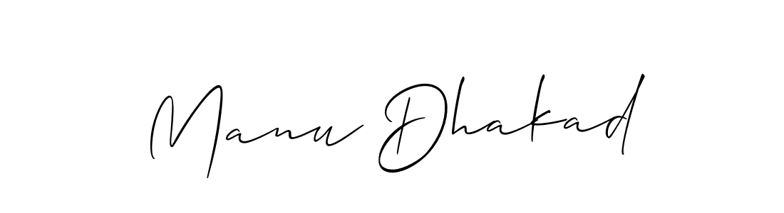 Design your own signature with our free online signature maker. With this signature software, you can create a handwritten (Allison_Script) signature for name Manu Dhakad. Manu Dhakad signature style 2 images and pictures png